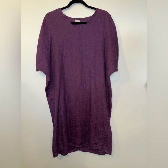 Chico’s Purple V-Neck Kaftan Dress Size 12 - Picture 1 of 8
